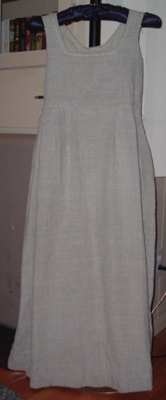 Finished dress, showing cording trim on front of gown