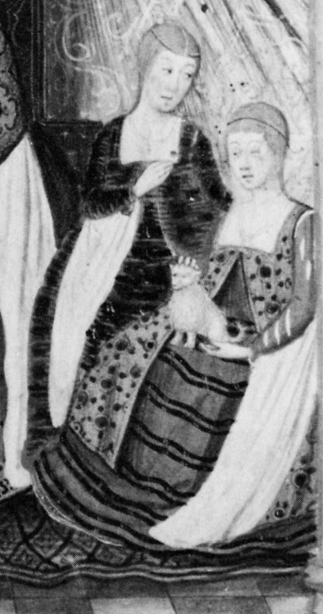 Queen recieves an author, detail-2 1492